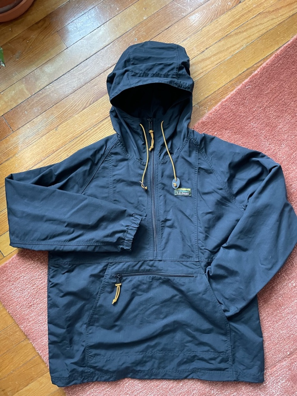 L.L.Bean Women’s Black Hooded Anorak Pullover Jacket